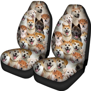 A Bunch Of Akita Inus Car Seat Cover