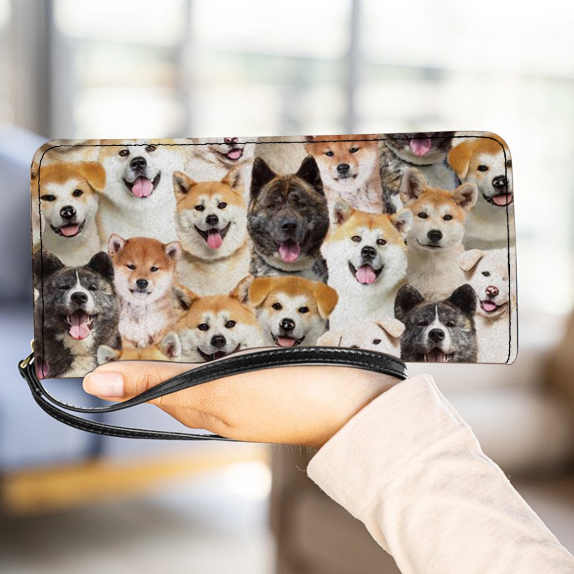 A Bunch Of Akita Inus Clutch Purse
