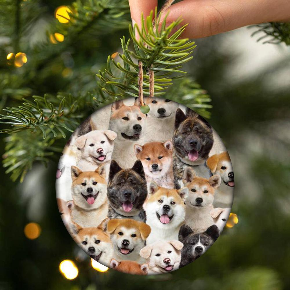 A Bunch Of Akitas Porcelain/Ceramic Ornament