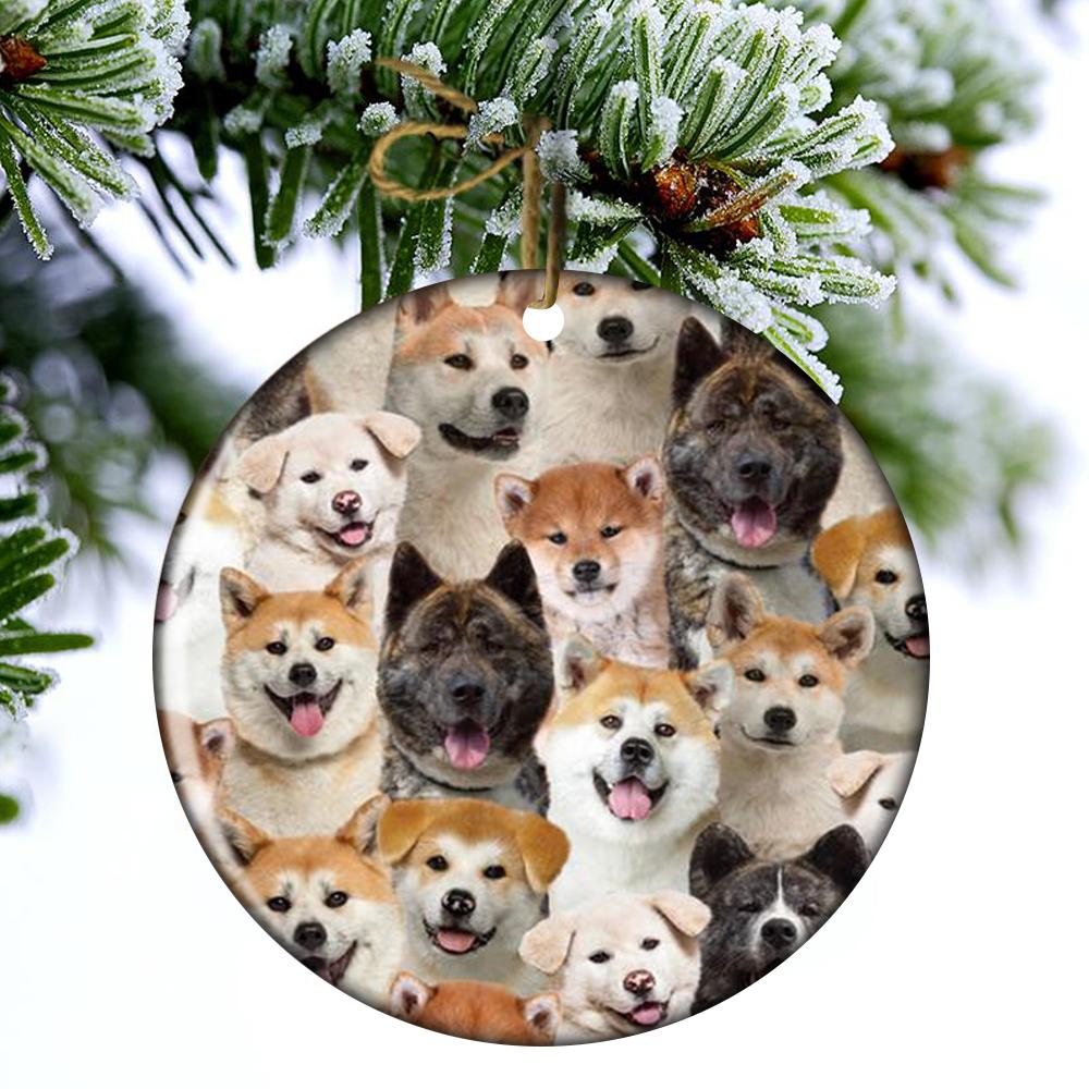 A Bunch Of Akitas Porcelain/Ceramic Ornament
