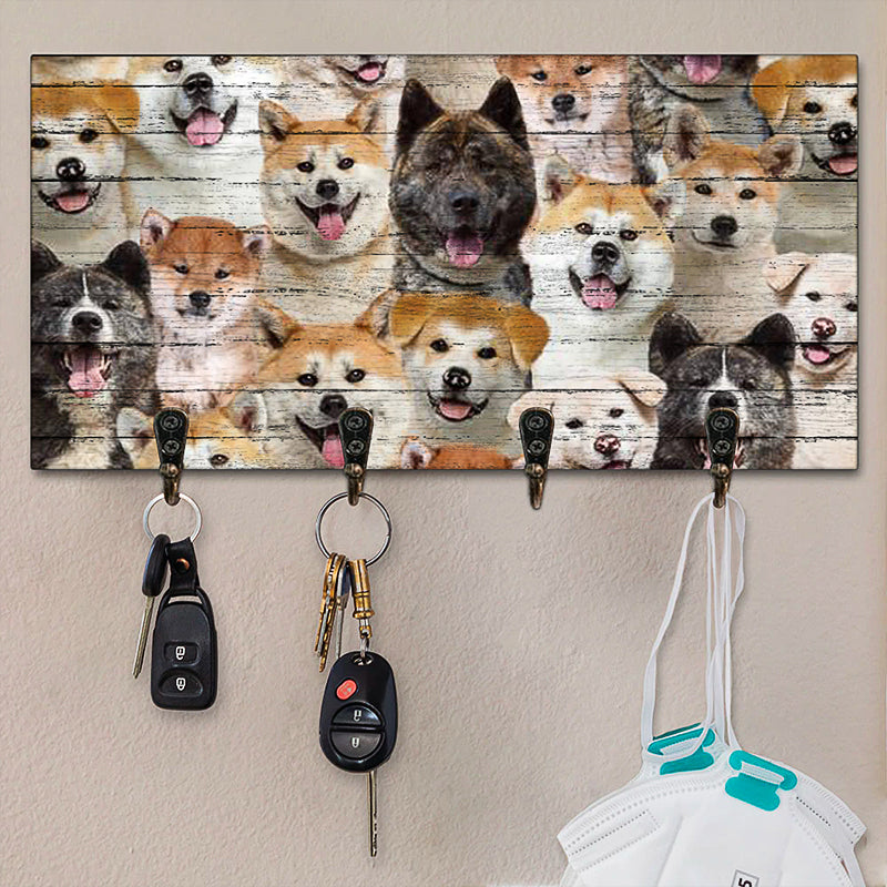A Bunch Of Akita Inus Key Hanger