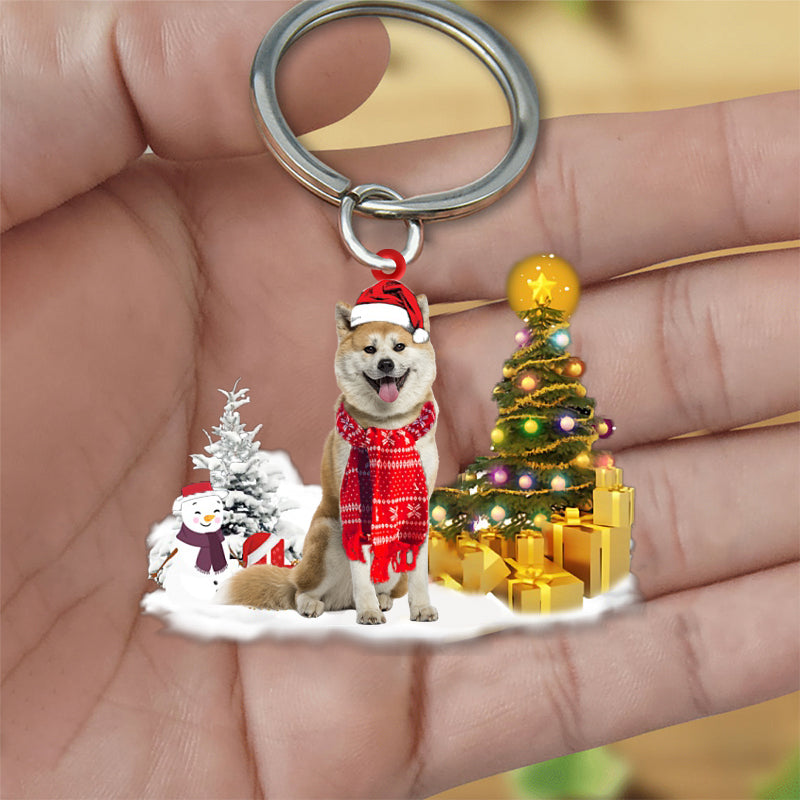 Akita Inu Early Merry Christma Acrylic Keychain