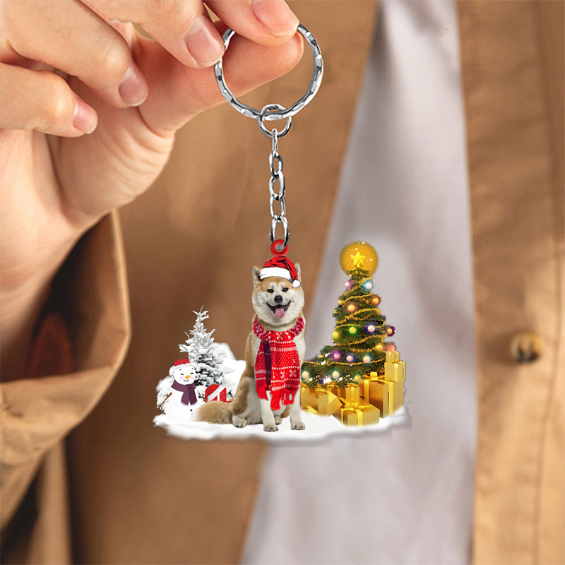 Akita Inu Early Merry Christma Acrylic Keychain