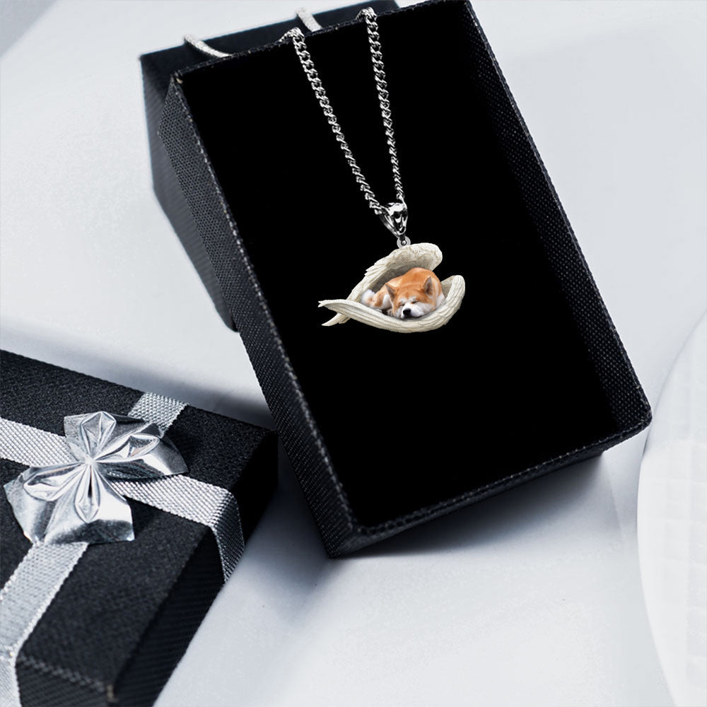 Akita Inu Sleeping Angel Stainless Steel Necklace