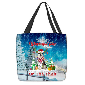 Alaskan Malamute Christmas Tote Bag