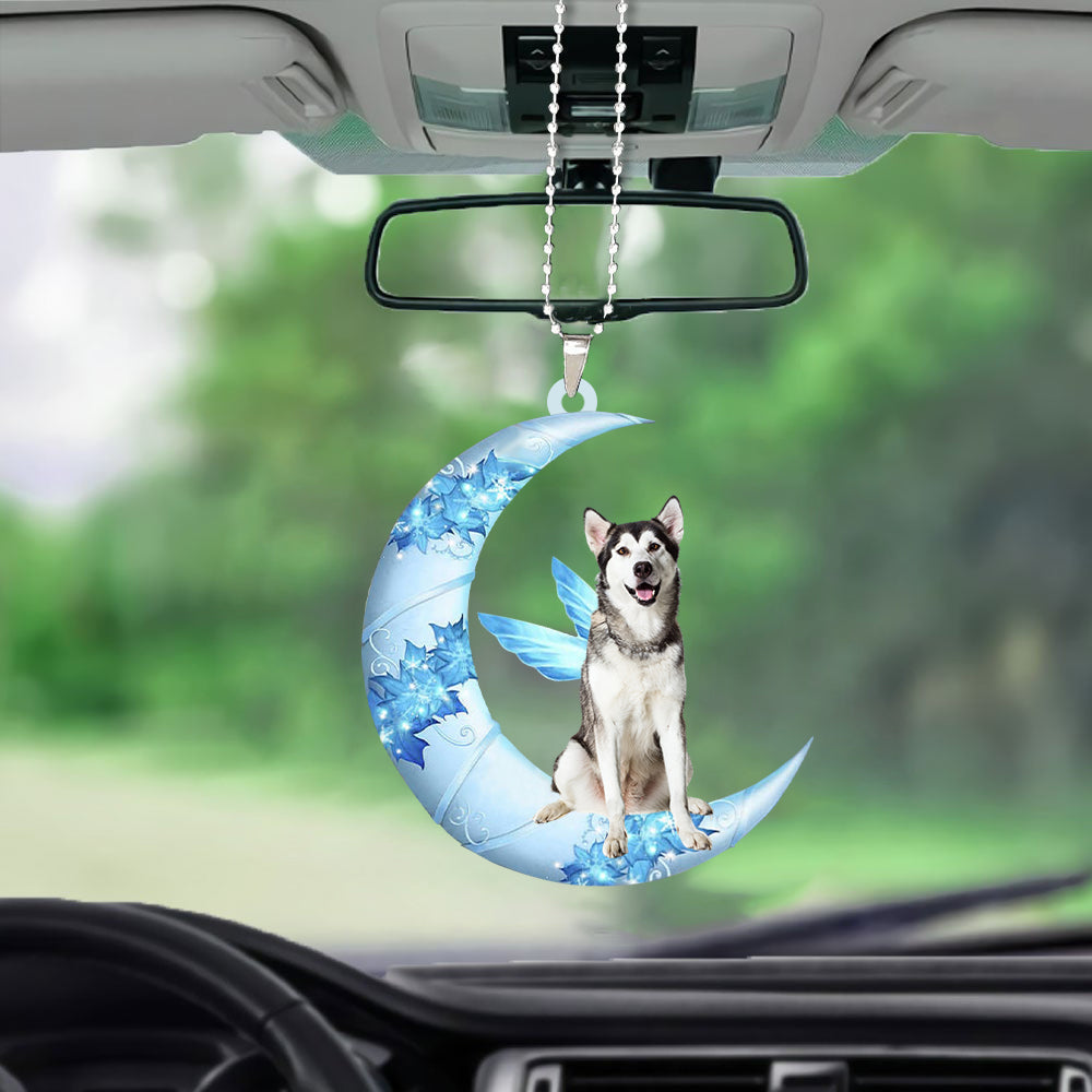 Alaskan Malamute Angel From The Moon Car Hanging Ornament