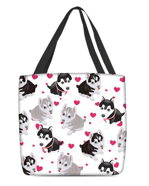 Cute Alaskan Malamute Tote Bag