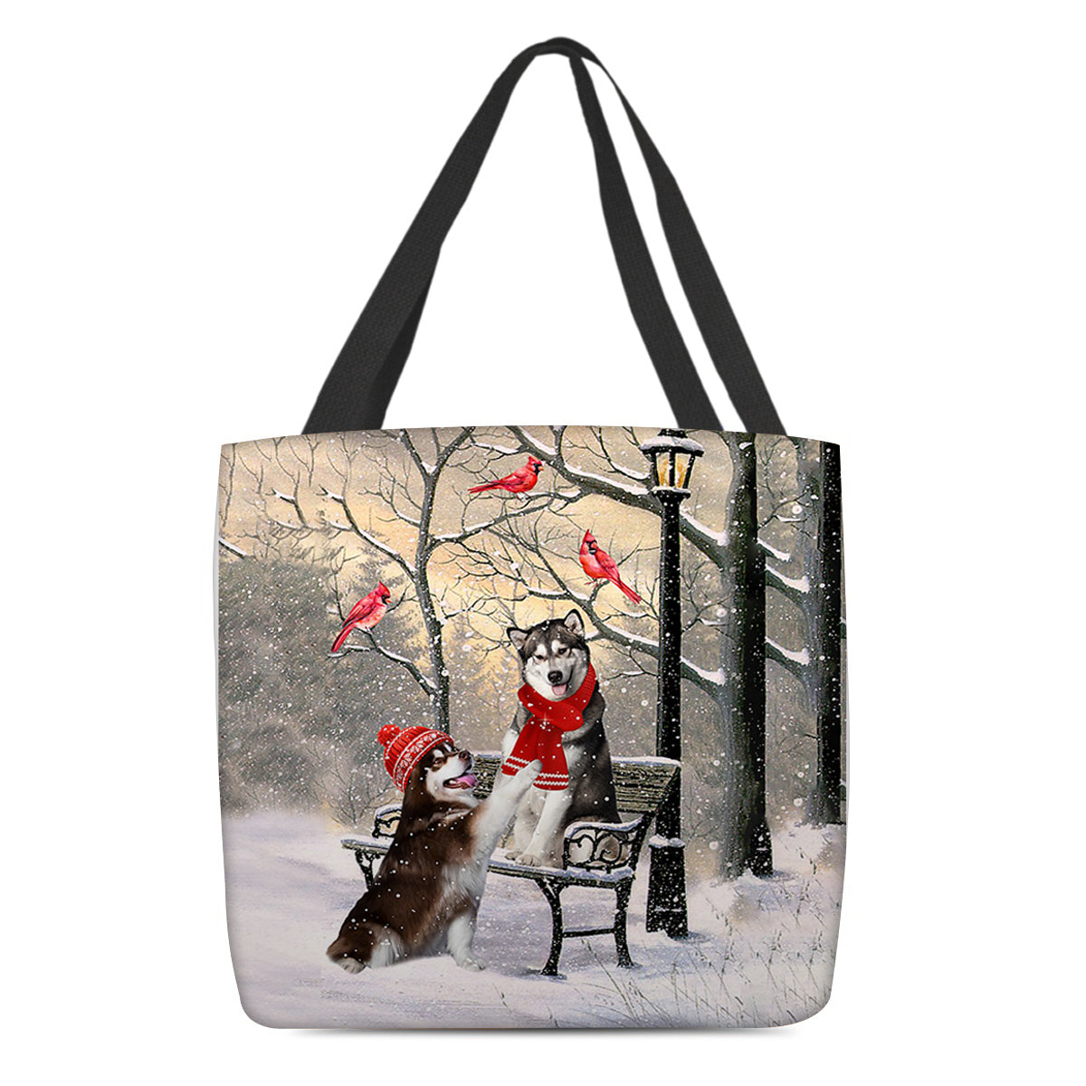 Alaskan Malamute Hello Christmas/Winter/New Year Tote Bag