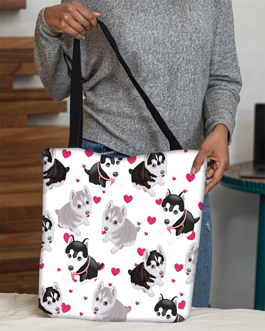 Cute Alaskan Malamute Tote Bag