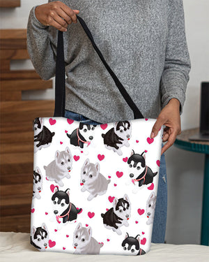 Cute Alaskan Malamute Tote Bag
