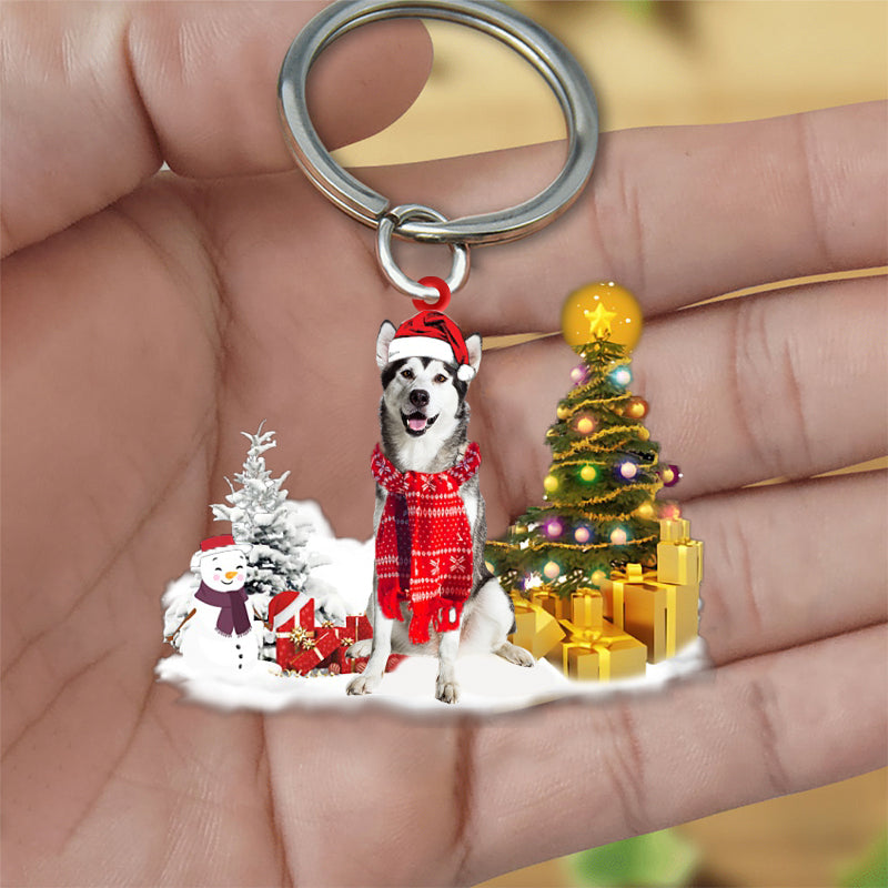 Alaskan Malamute Early Merry Christma Acrylic Keychain