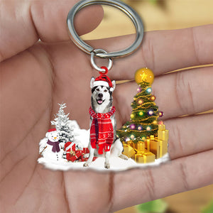 Alaskan Malamute Early Merry Christma Acrylic Keychain
