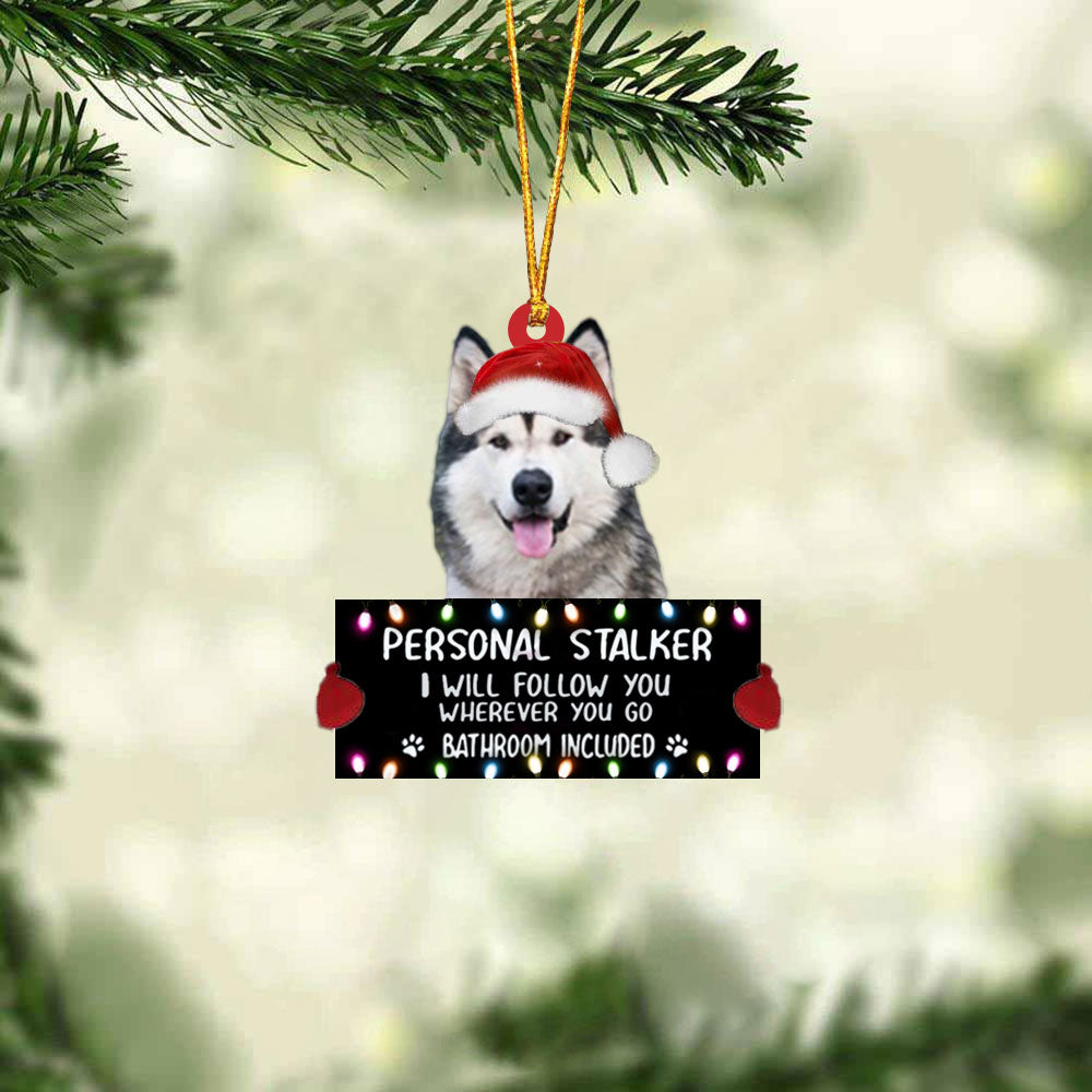 Alaskan Malamute Personal Stalker Christmas Hanging Ornament