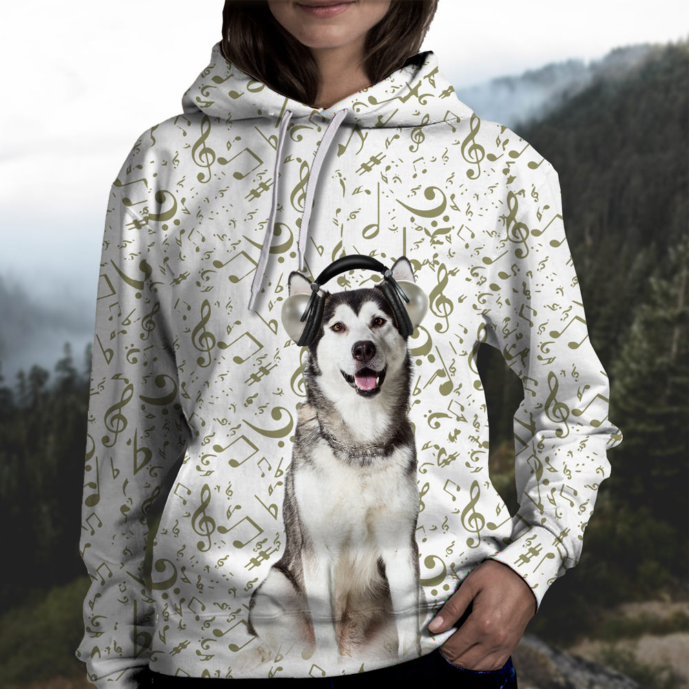 Great Music With Alaskan Malamute Unisex Hoodie