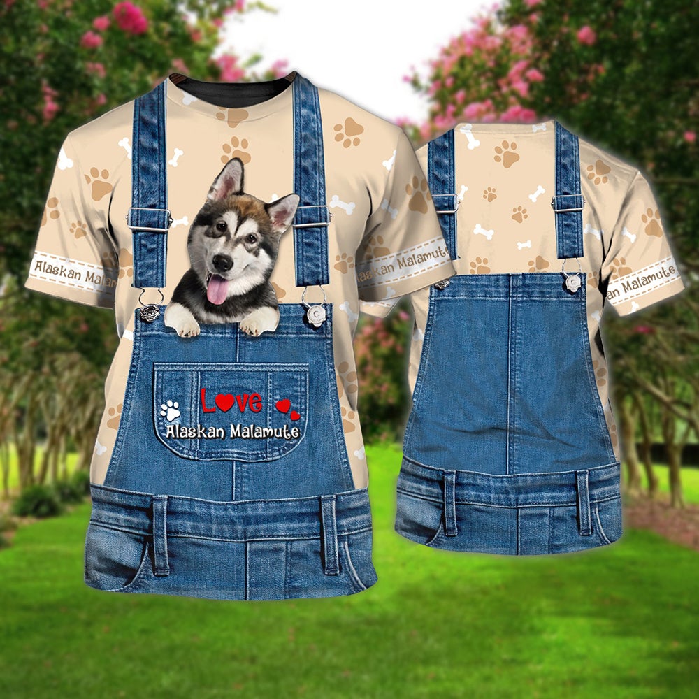 Love Alaskan Malamute Cute Unisex T-shirt