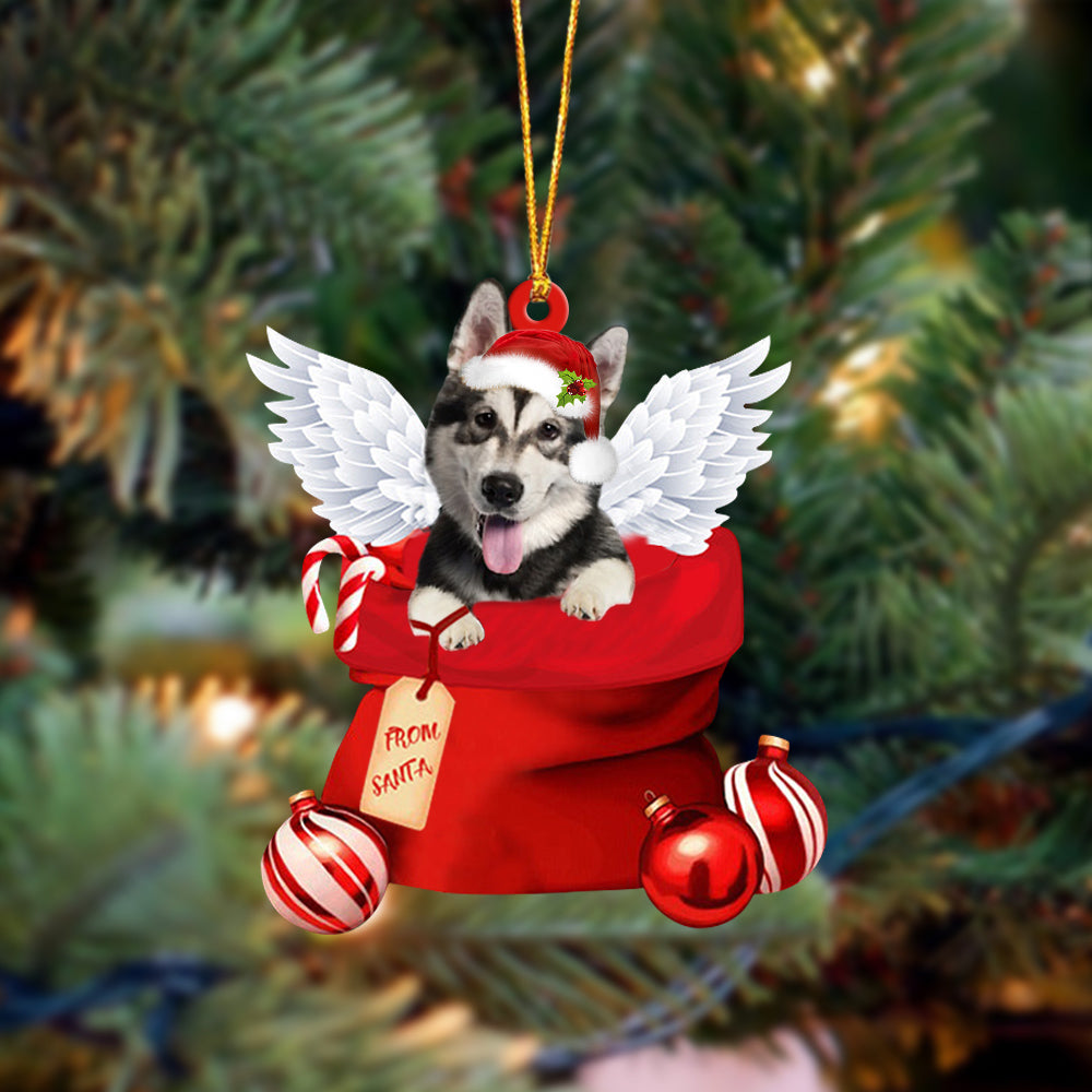 Alaskan Malamute Angel Gift From Santa Christmas Ornament