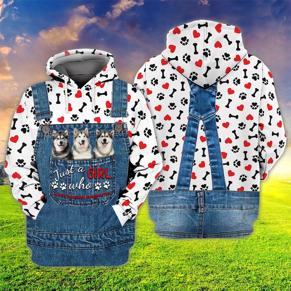 Just A Girl Who Loves Alaskan Malamute Hoodie For Dog Lovers