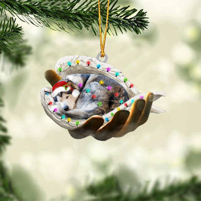 Alaskan Malamute Sleeping Angel In God Hand Christmas Ornament