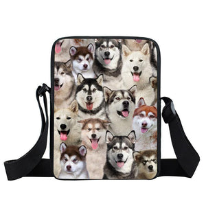 A Bunch Of Alaskan Malamutes Oxford Cloth Zipped Messenger Bag