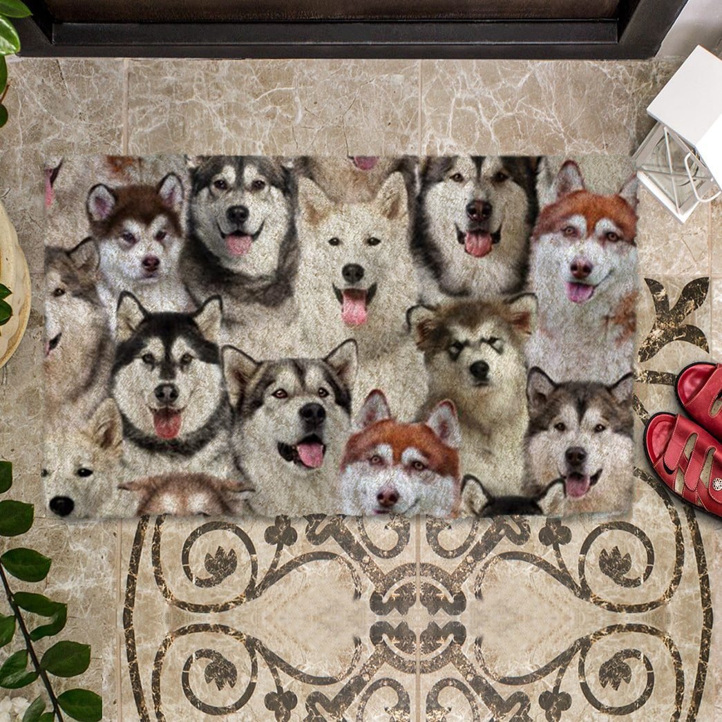 A Bunch Of Alaskan Malamutes Doormat