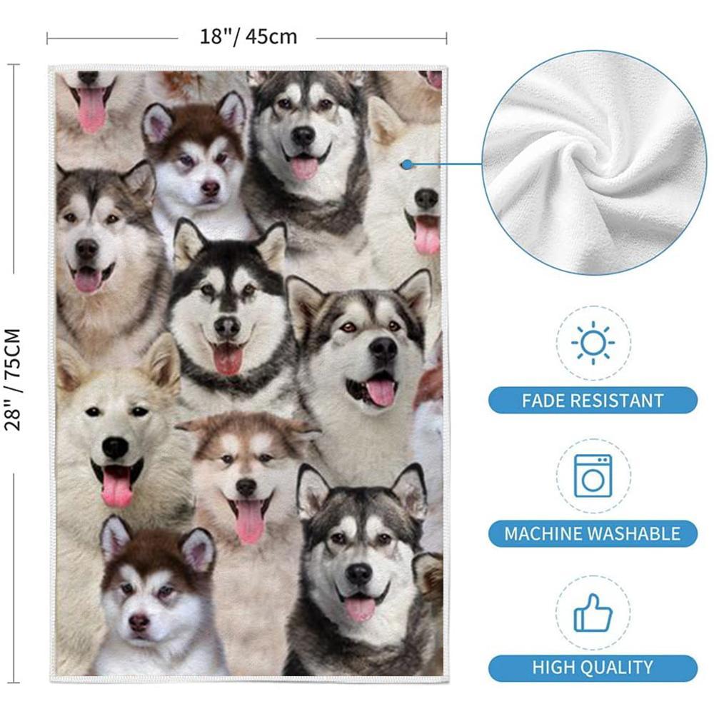 A Bunch Of Alaskan Malamutes Kitchen Towel