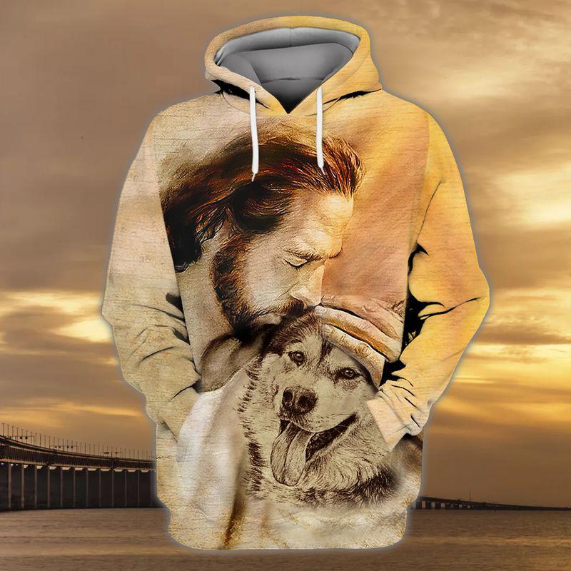 Alaskan Malamute With God Unisex Hoodie