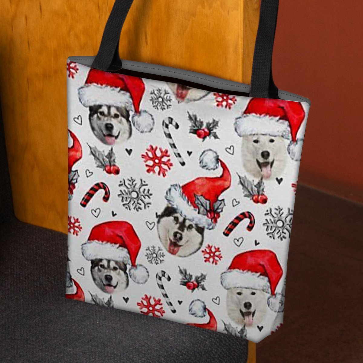 Alaskan Malamute Merry Christmas Tote Bag