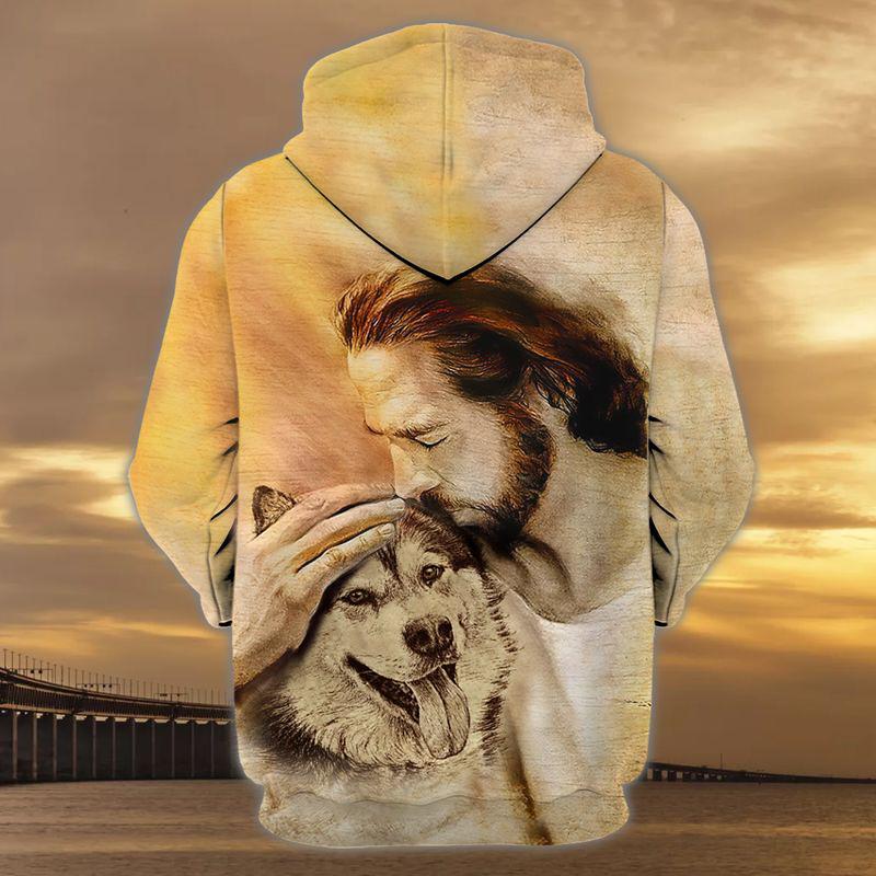 Alaskan Malamute With God Unisex Hoodie