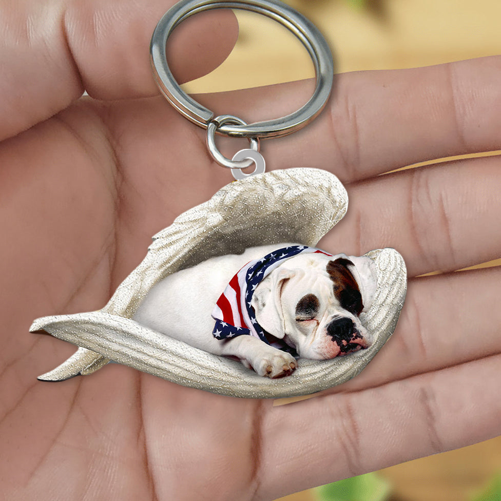 America Bulldog1 Sleeping Angel Acrylic Keychain