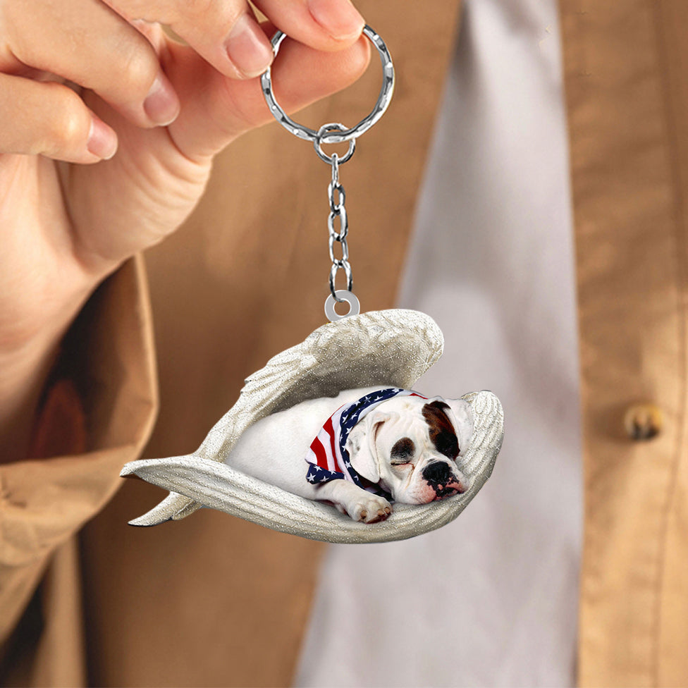 America Bulldog1 Sleeping Angel Acrylic Keychain