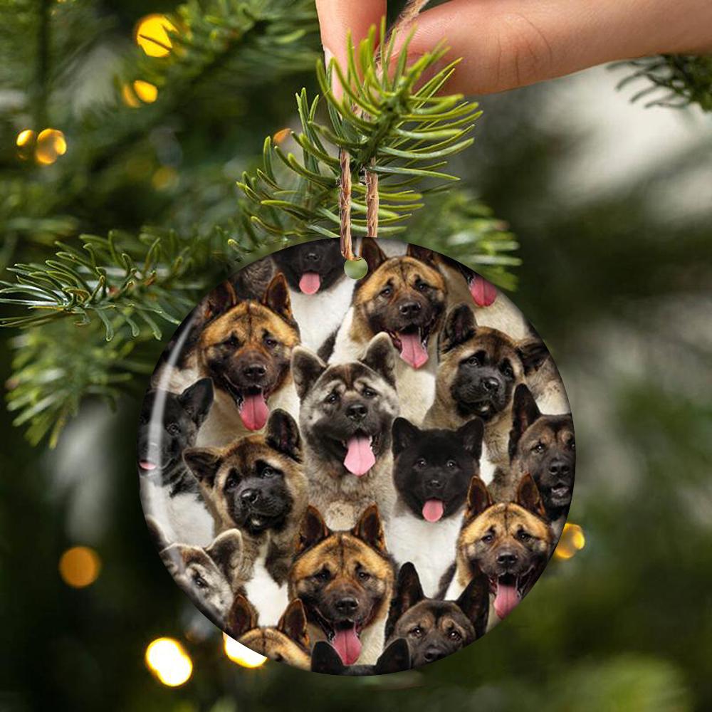 A Bunch Of American Akitas Porcelain/Ceramic Ornament
