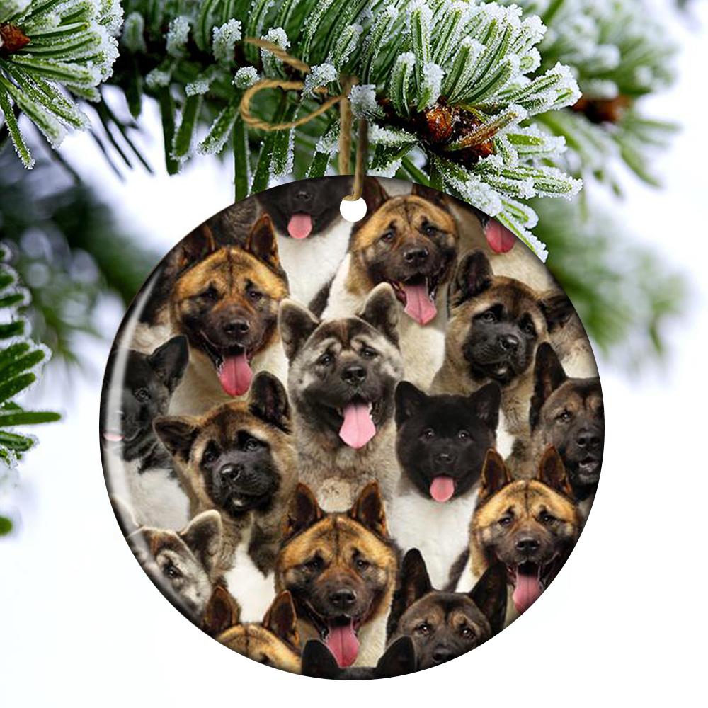 A Bunch Of American Akitas Porcelain/Ceramic Ornament