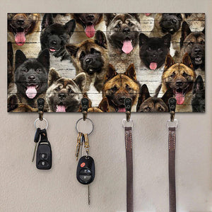 A Bunch Of American Akitas Key Hanger