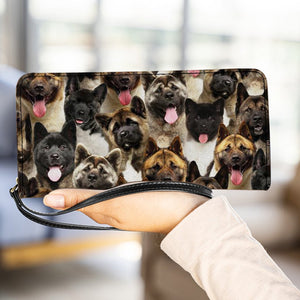 A Bunch Of American Akitas Clutch Purse