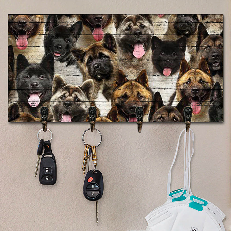 A Bunch Of American Akitas Key Hanger