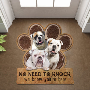 American Bulldogs No Need To Knock We Know You're Here Custom Doormat