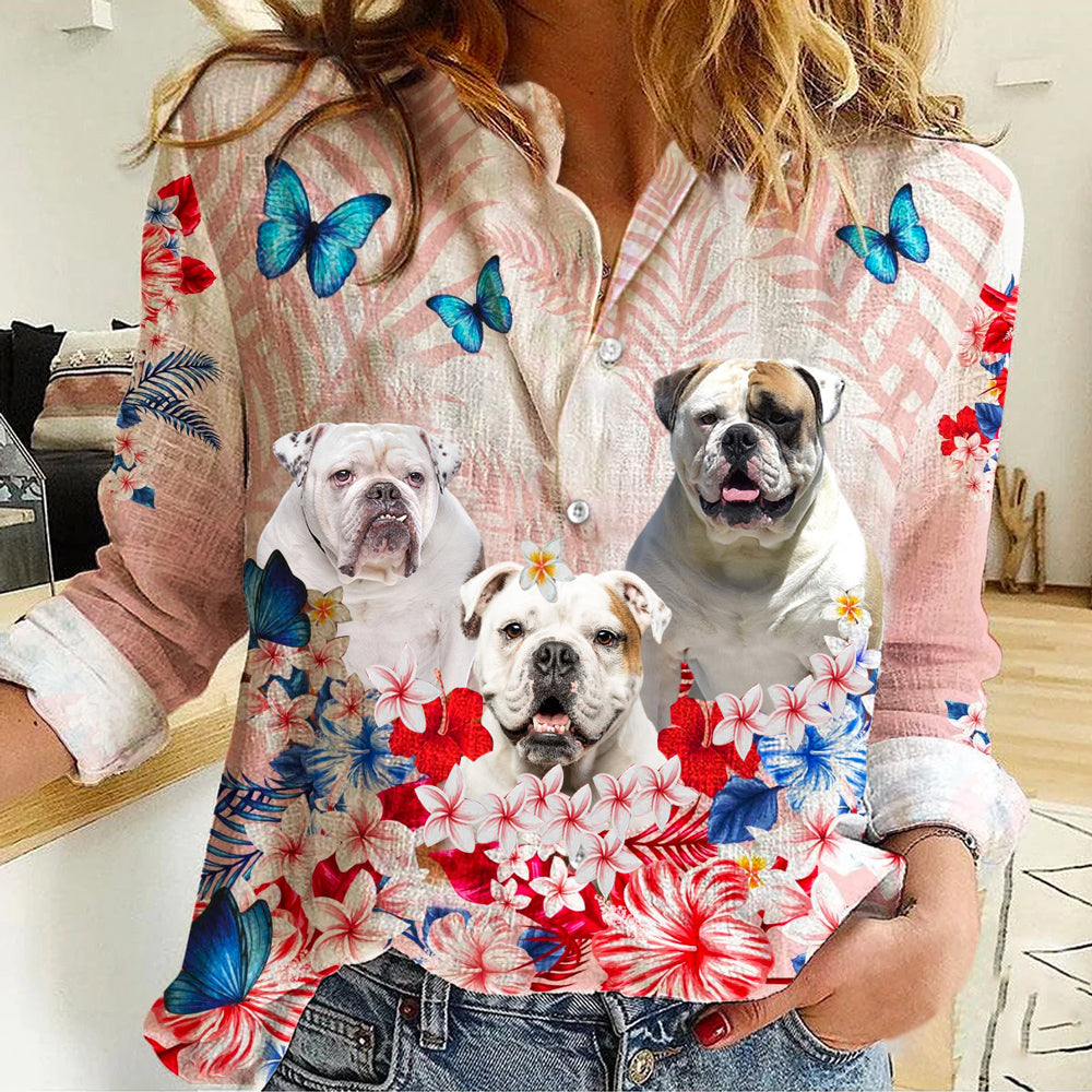 American Bulldog Tropical Floral Casual Shirt