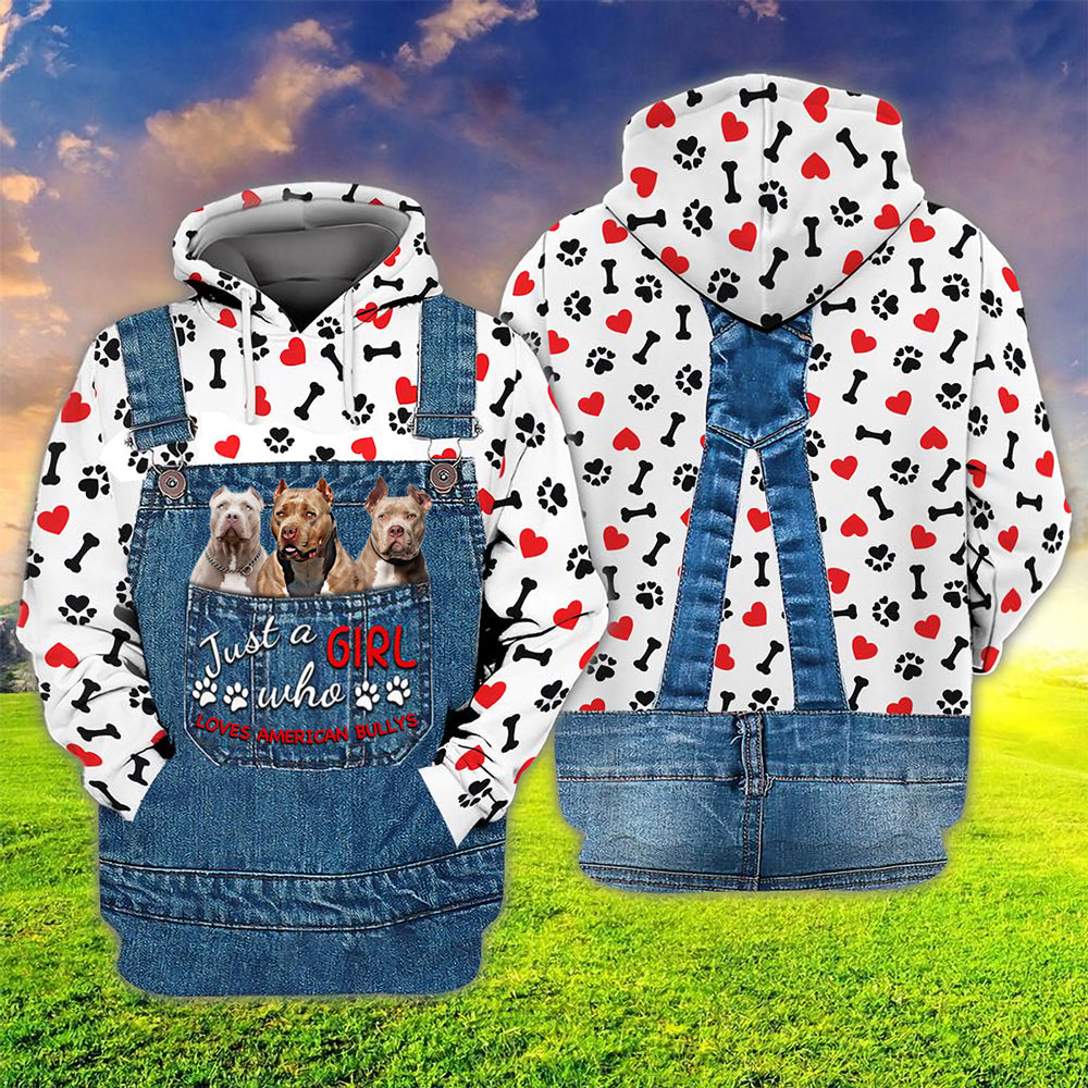 Just A Girl Who Loves American Bully Hoodie For Dog Lovers