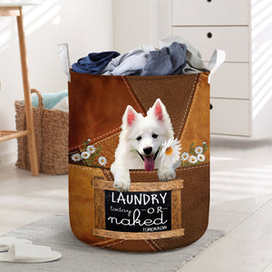 American Eskimo Laundry Today Or Naked Tomorrow Laundry Basket