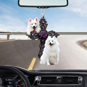 American Eskimo Pray For God Car Hanging Ornament