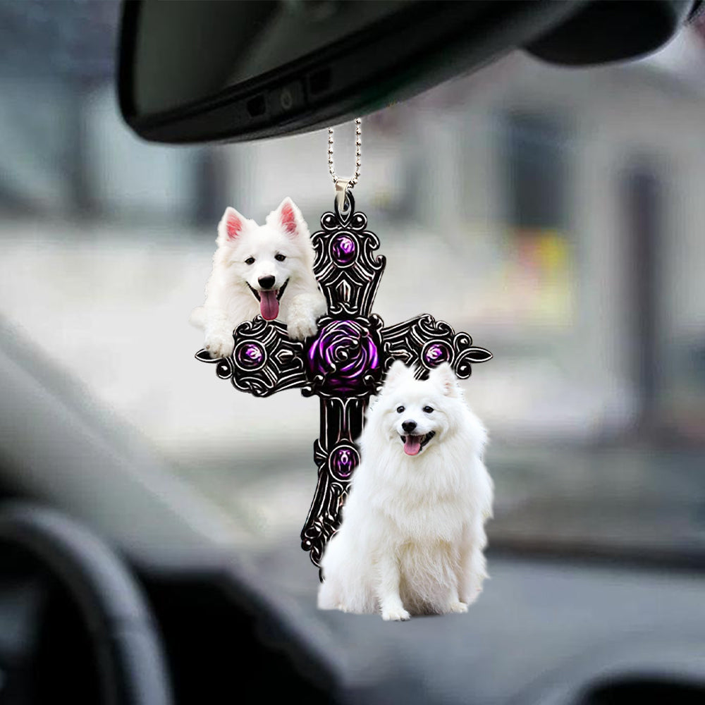 American Eskimo Pray For God Car Hanging Ornament
