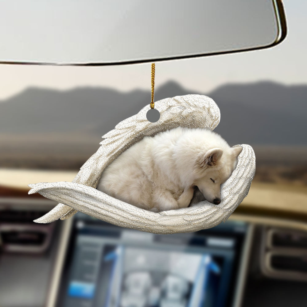 American Eskimo Sleeping Angel Ornament Sleeping Angel Car Hanging Ornament