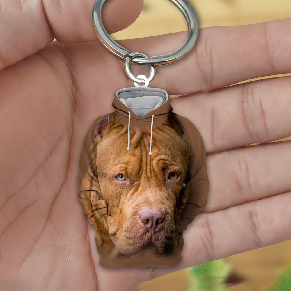 American Pit Bull 3D Graphic Hoodie Acrylic Keychain