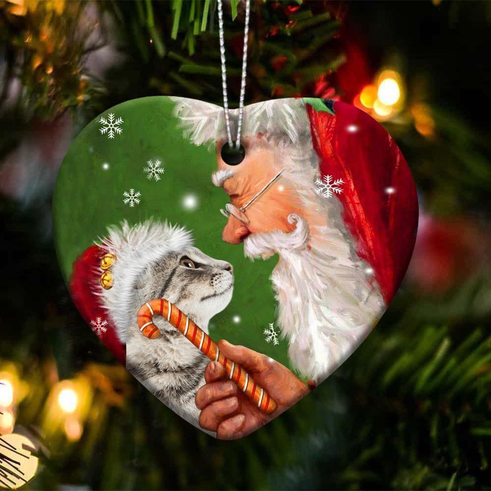 American Shorthair Cat Happy Heart Ornament For Cat Lovers