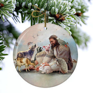 God Surrounded By Animals Porcelain/Ceramic Ornament