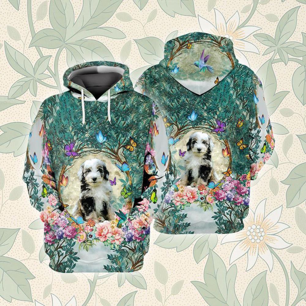 Aussiedoodle Among Forest Unisex Hoodie