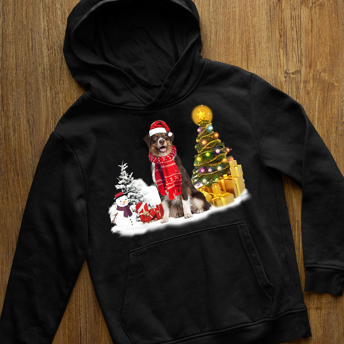 Unisex Merry Christmas Australian Shepherd Hoodie