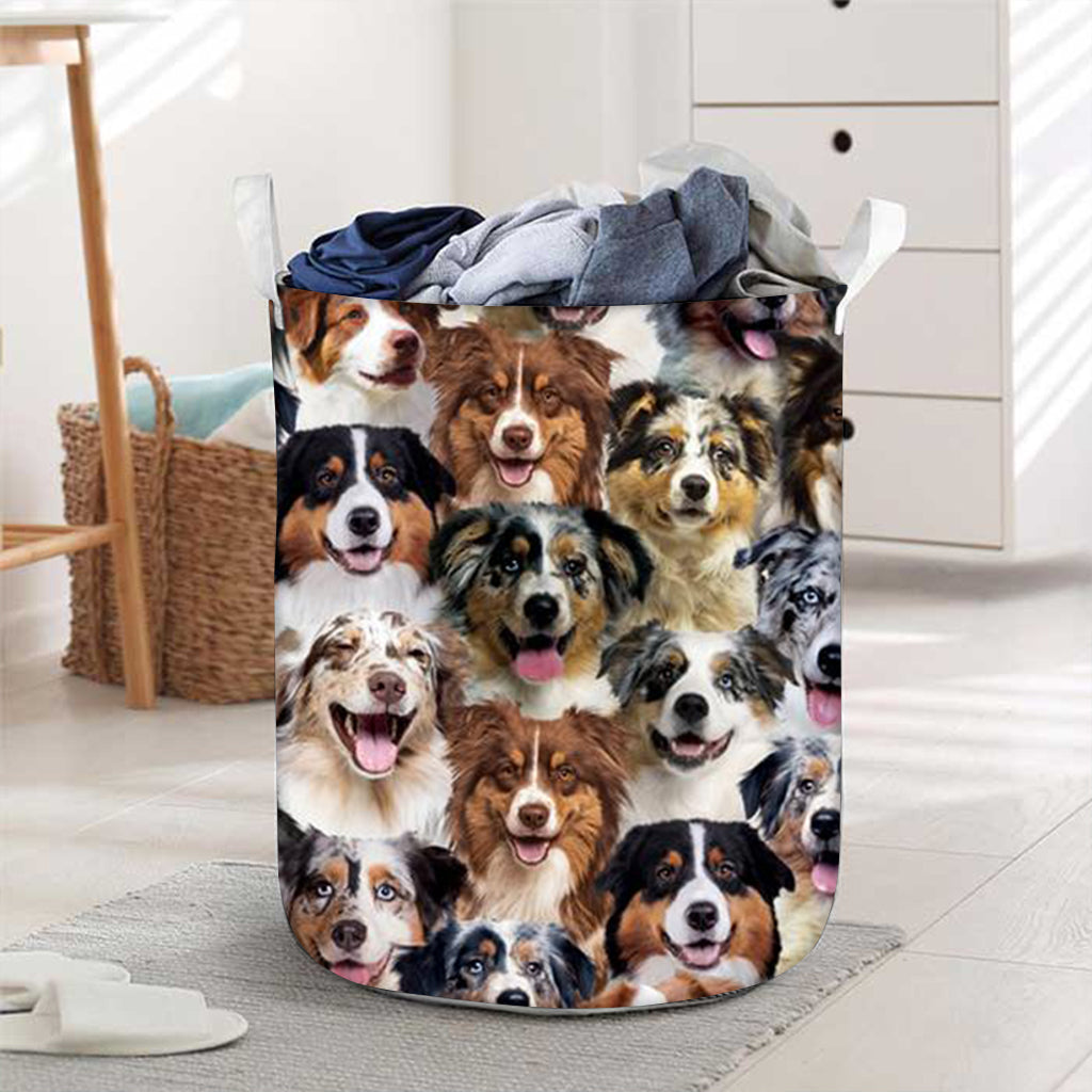 A Bunch Of Australian Shepherds Laundry Basket