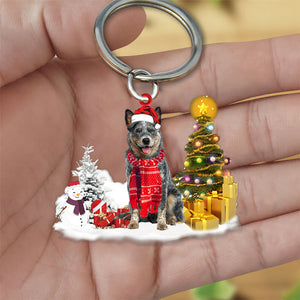 Australian Cattle Early Merry Christma Acrylic Keychain