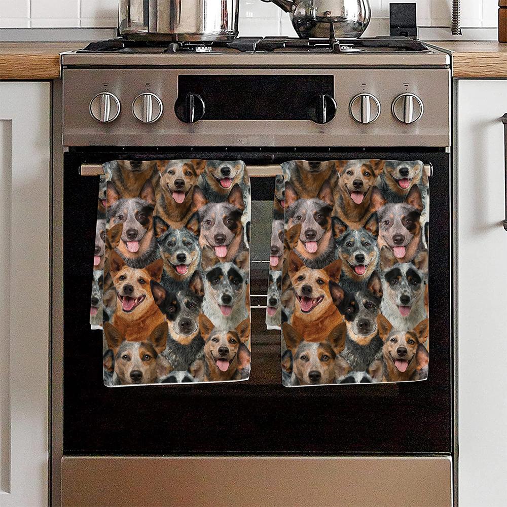 A Bunch Of Australian Cattles Kitchen Towel